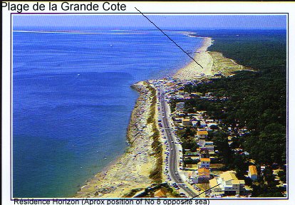 Postcard of the beach opposite and Plage de la Grande Côte taken when Résidence Horizon was still being built.